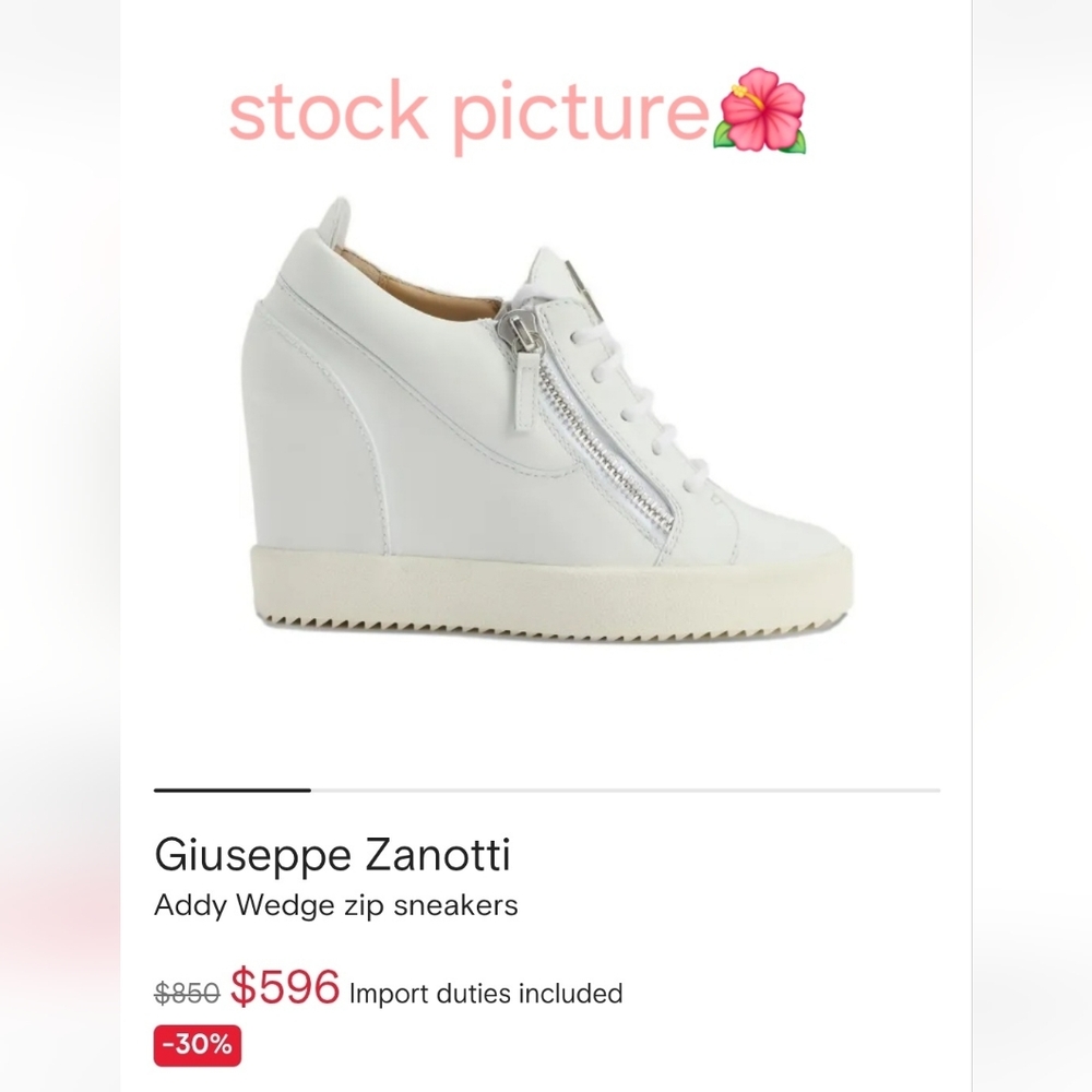Giuseppe Zanotti White Addy Lamay Lorenz Wedge Sneakers 7.5